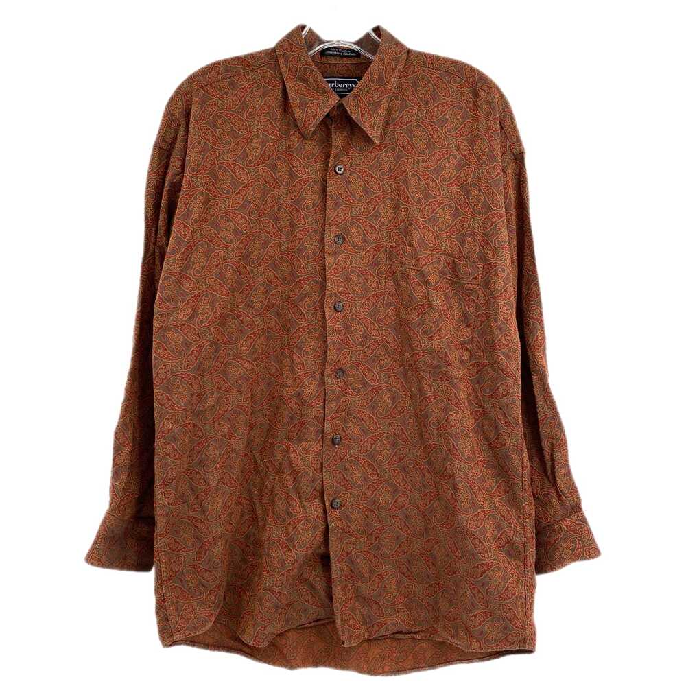 Burberry Brown Red Paisley Print Button-Up Shirt | Men's Size M